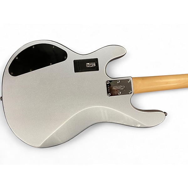 Used Sterling by Music Man Sub 4 Silver Electric Bass Guitar