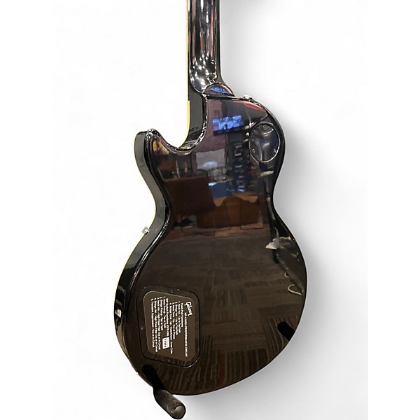 Used Gibson Les Paul Traditional Pro V Flame Top Trans Black Solid Body Electric Guitar