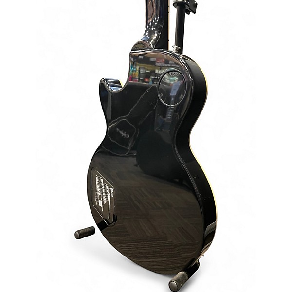 Used Gibson Les Paul Traditional Pro V Flame Top Trans Black Solid Body Electric Guitar