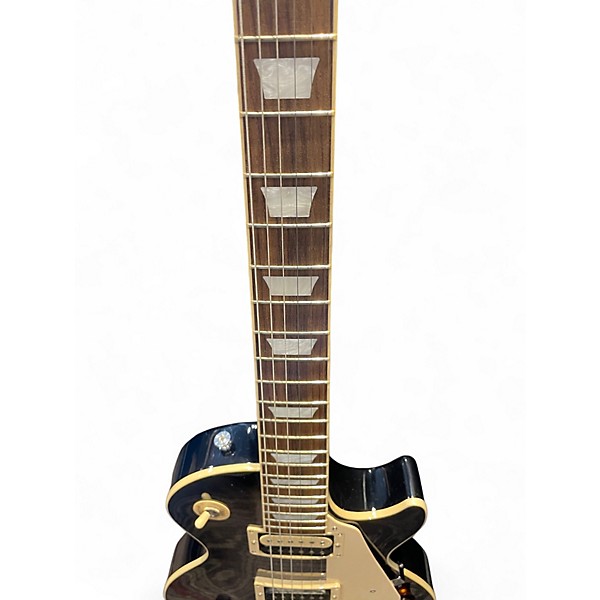 Used Gibson Les Paul Traditional Pro V Flame Top Trans Black Solid Body Electric Guitar