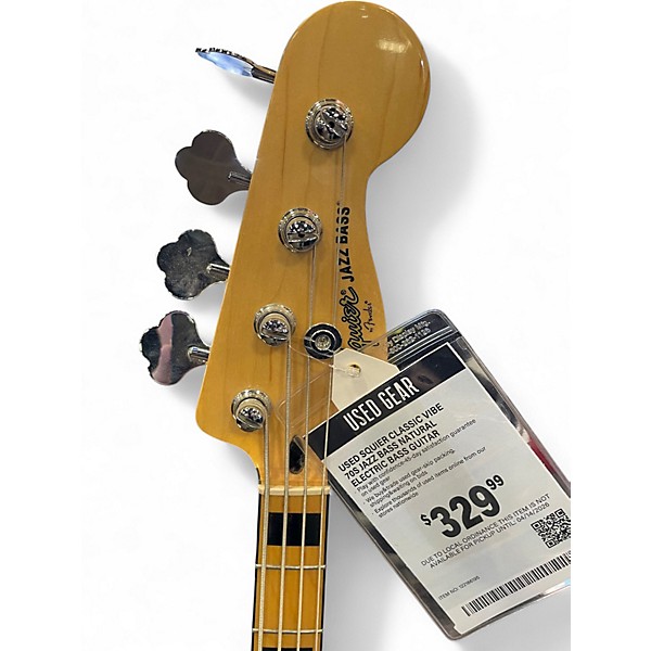 Used Squier Classic Vibe 70s Jazz Bass Natural Electric Bass Guitar