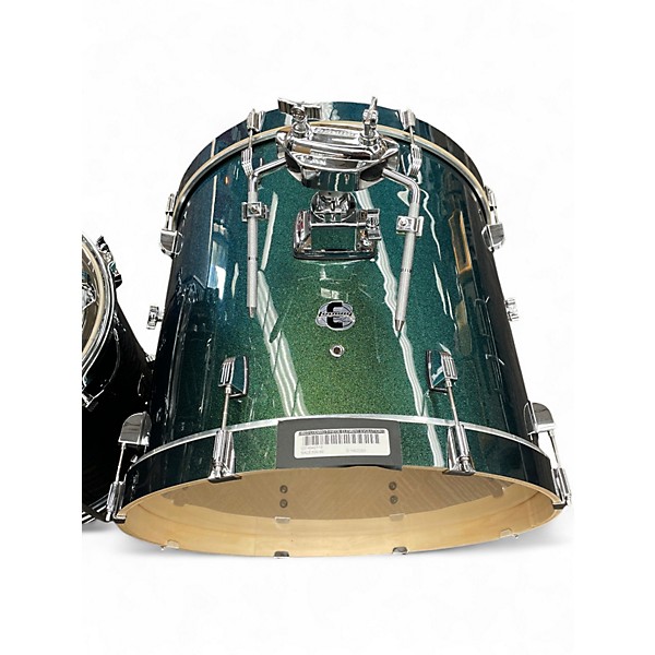 Used Ludwig 5 Piece ELEMENT EVOLUTION green sparkle Drum Kit