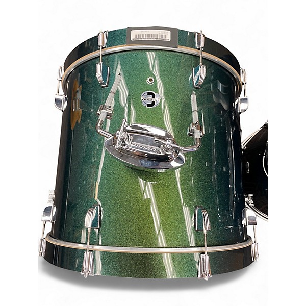 Used Ludwig 5 Piece ELEMENT EVOLUTION green sparkle Drum Kit