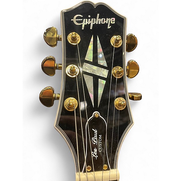 Used Epiphone Les Paul Custom Black Solid Body Electric Guitar