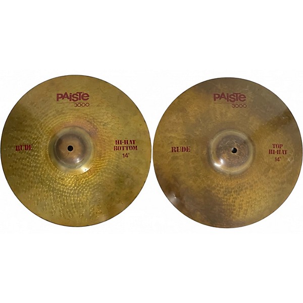 Used Paiste 14in 3000 RUDE HI HAT PAIR Cymbal
