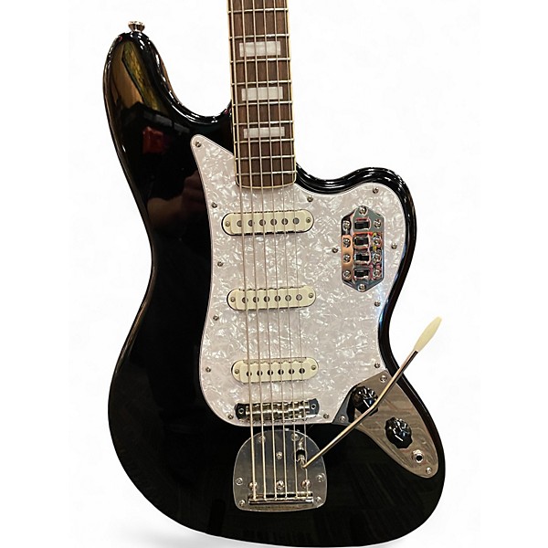 Used Squier Vintage Modified Bass VI Black Electric Bass Guitar