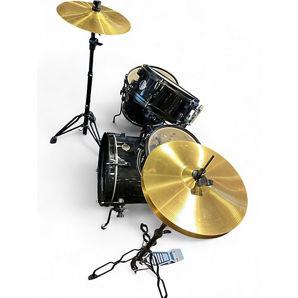 Used Ludwig 4 Piece Questlove Pocket Kit Black Sparkel Drum Kit