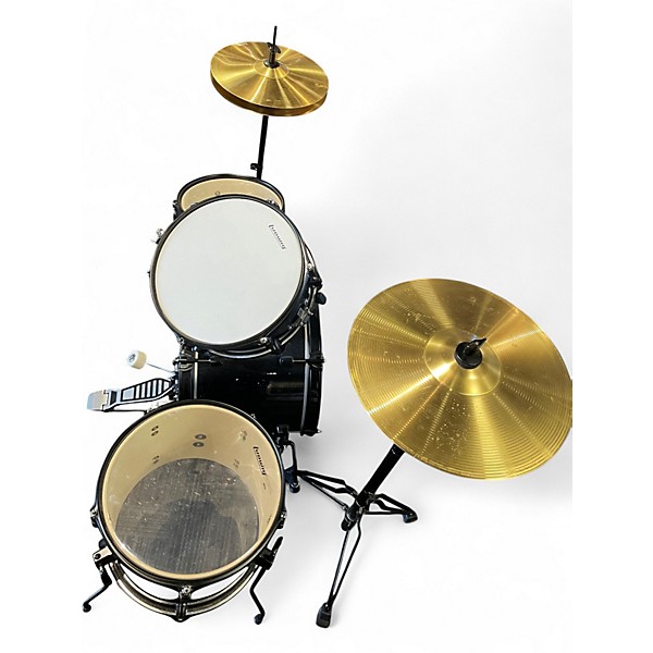 Used Ludwig 4 Piece Questlove Pocket Kit Black Sparkel Drum Kit