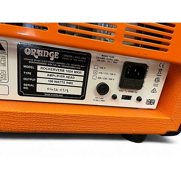 Used Orange Amplifiers Rockerverb RK100HTC MKII 100W Tube Guitar Amp Head