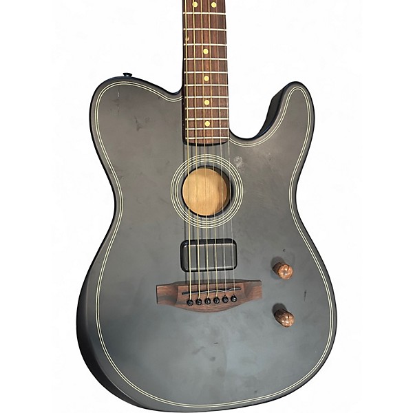 Used Fender Acoustasonic Player Telecaster Black Acoustic Electric Guitar