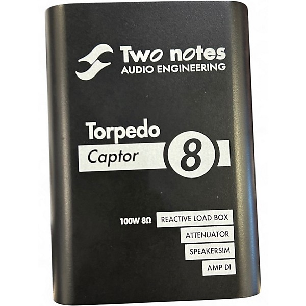 Used Two Notes Audio Engineering Torpedo Captor Loadbox/Attenuator/DI Black 8 Ohm Direct Box