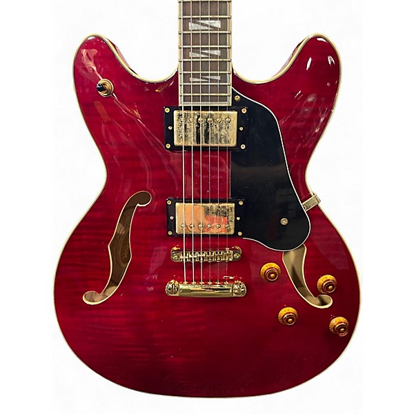 Used 2015 Washburn HB35 Candy Apple Red Hollow Body Electric Guitar