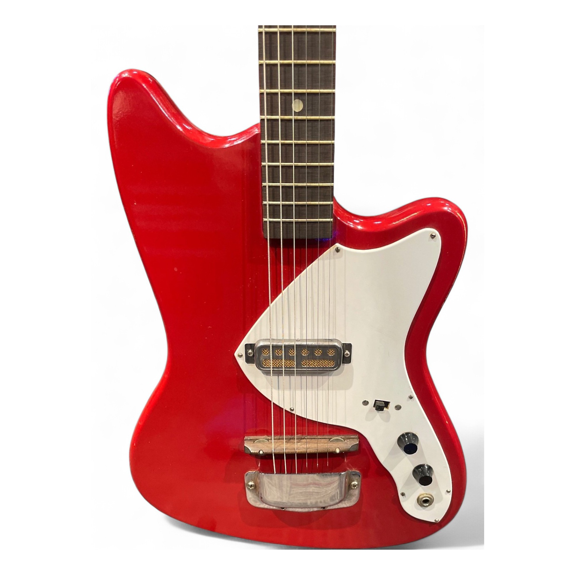 ギター Eastwood Guitars Airline Bobkat Red Vintage 1960s Airline BOBKAT RED Solid Body Electric Guitar RED