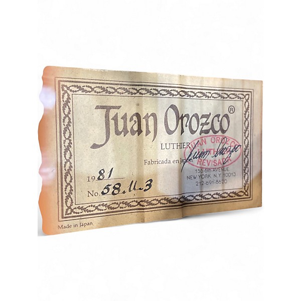 Vintage 1981 Juan Orozco 81 Natural Classical Acoustic Guitar