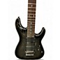 Used Schecter Guitar Research Damien Elite 7 Trans Black Solid Body Electric Guitar