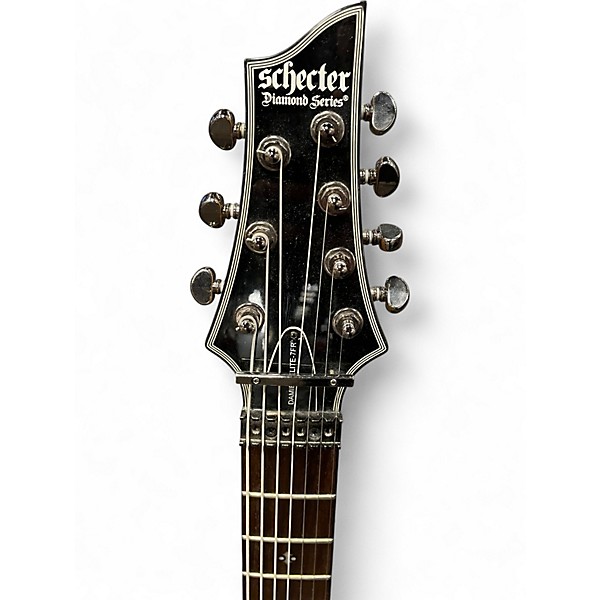 Used Schecter Guitar Research Damien Elite 7 Trans Black Solid Body Electric Guitar