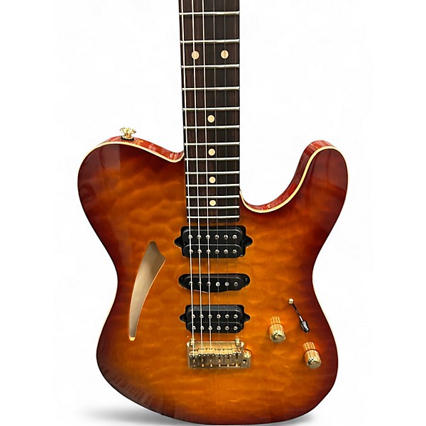 Used Suhr Thinline Telecaster Sunburst Hollow Body Electric Guitar