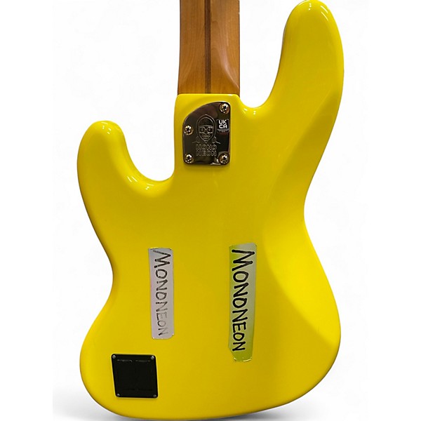 Used Fender MonoNeon Jazz Bass V Fluorescent Yellow Electric Bass Guitar