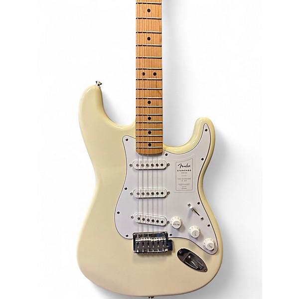 Used Fender Standard Stratocaster Olympic White Solid Body Electric Guitar