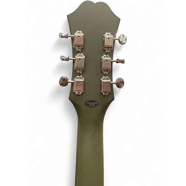 Used Epiphone Casino Worn Satin Olive Hollow Body Electric Guitar