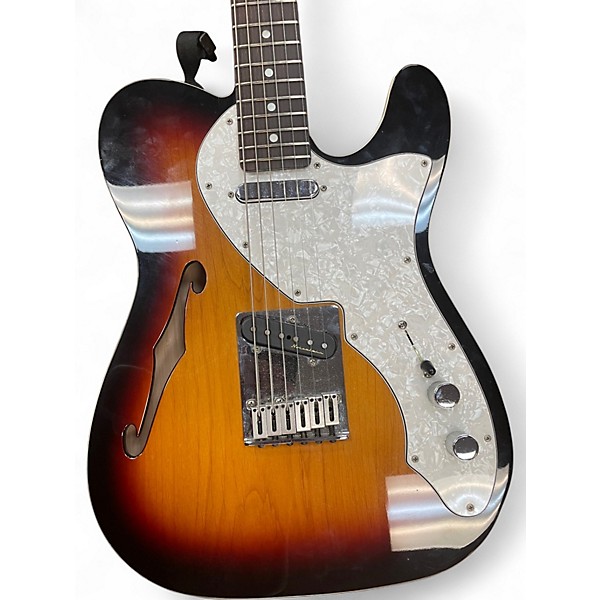 Used Fender Deluxe Thinline Telecaster 3 Color Sunburst Hollow Body Electric Guitar
