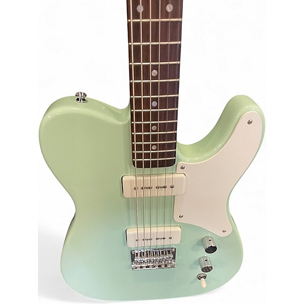 Used Squier Paranormal Baritone Cabronita Telecaster Seafoam Green Solid Body Electric Guitar