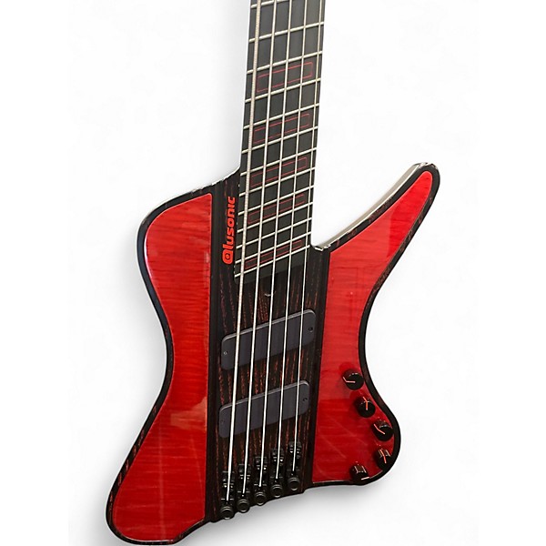 Used Alusonic THE DOOM 5 Red Electric Bass Guitar