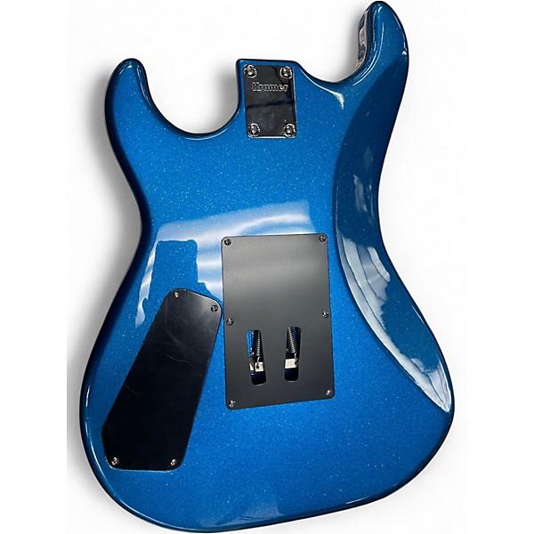 Used Kramer Baretta Blue Sparkle with Flames Solid Body Electric Guitar