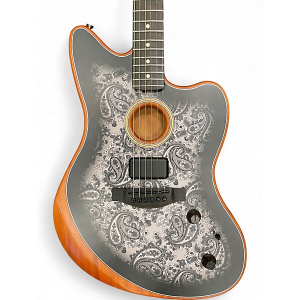 Used 2022 Fender LIMITED EDITION AMERICAN ACOUSTASONIC Black Paisley Acoustic Electric Guitar