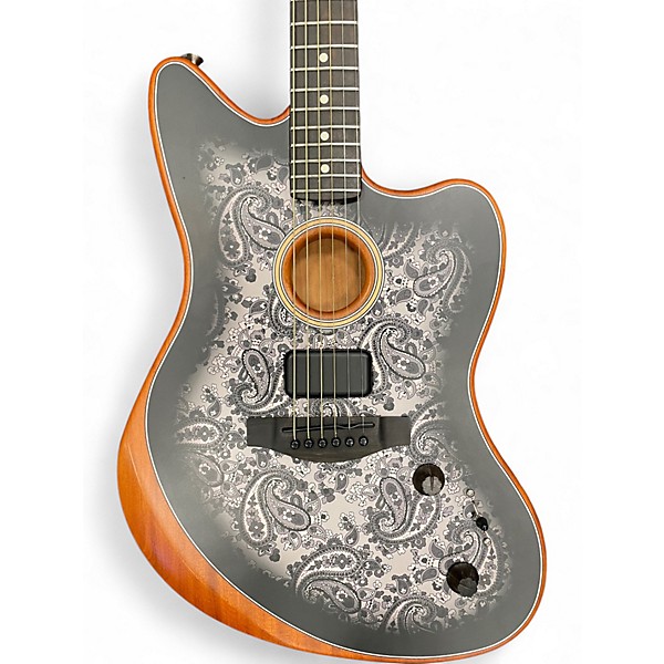 Used 2022 Fender LIMITED EDITION AMERICAN ACOUSTASONIC Black Paisley Acoustic Electric Guitar