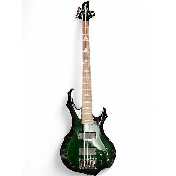 Used ESP LTD DK5 Trans Green Electric Bass Guitar