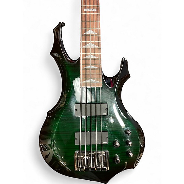 Used ESP LTD DK5 Trans Green Electric Bass Guitar