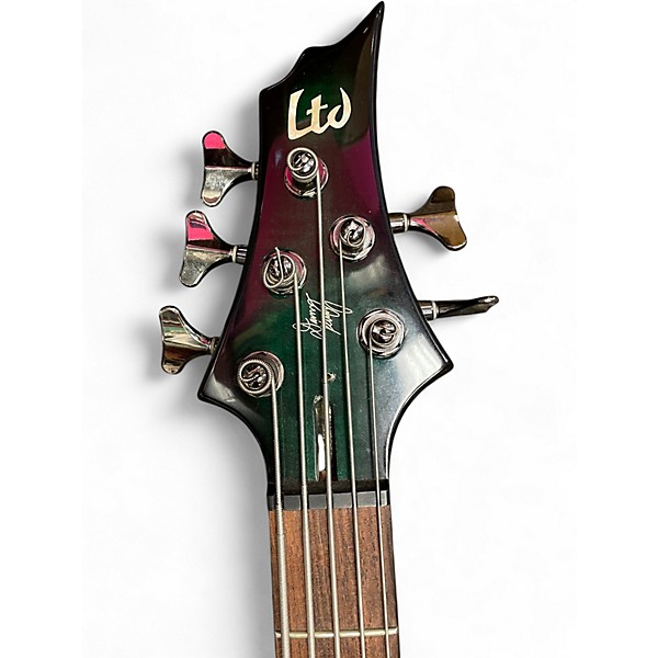 Used ESP LTD DK5 Trans Green Electric Bass Guitar