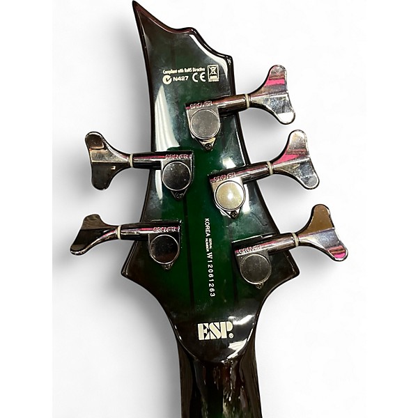 Used ESP LTD DK5 Trans Green Electric Bass Guitar