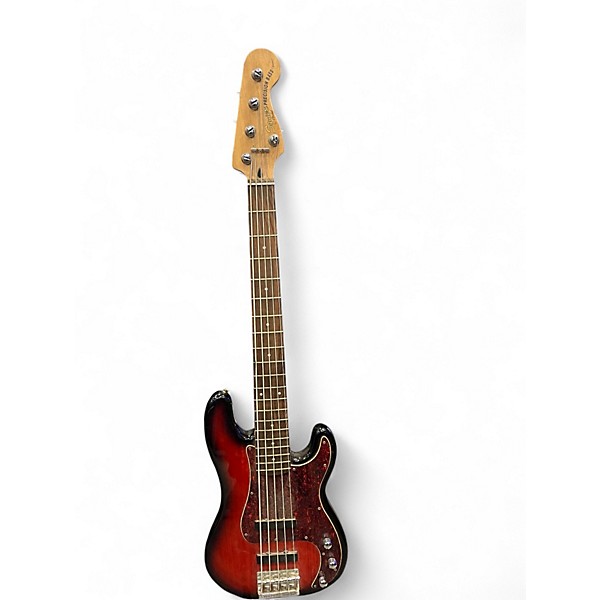 Used Squier PRECISION BASS 5 STRING CHERRY BURST Electric Bass Guitar