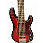Used Squier PRECISION BASS 5 STRING CHERRY BURST Electric Bass Guitar