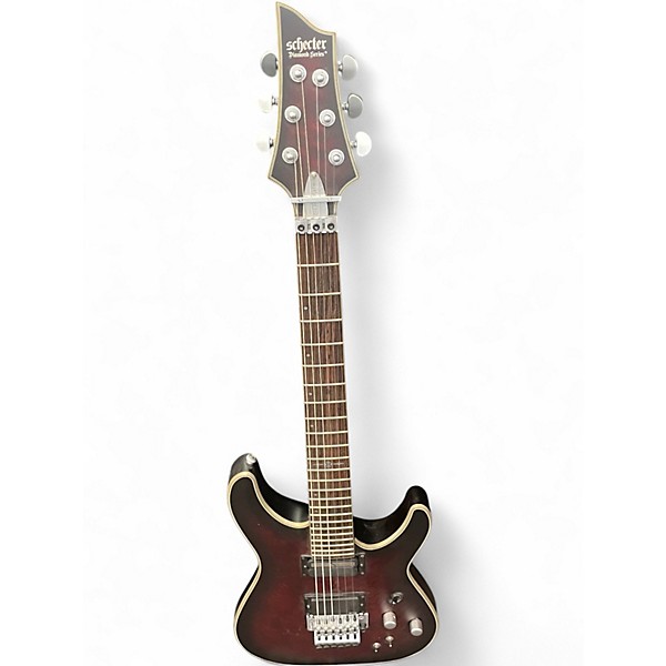 Used Schecter Guitar Research C1 Platinum Crimson Red Burst Solid Body Electric Guitar