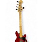 Used Squier Deluxe Dimension Bass V 5 String Crimson Red Trans Electric Bass Guitar