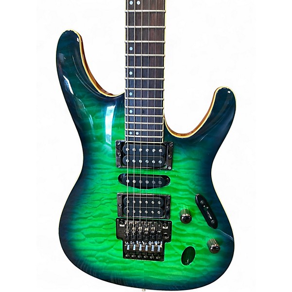 Used Ibanez SQ6570Q PRESTIGE S SURREAL BLUE BURST GLOSS Solid Body Electric Guitar