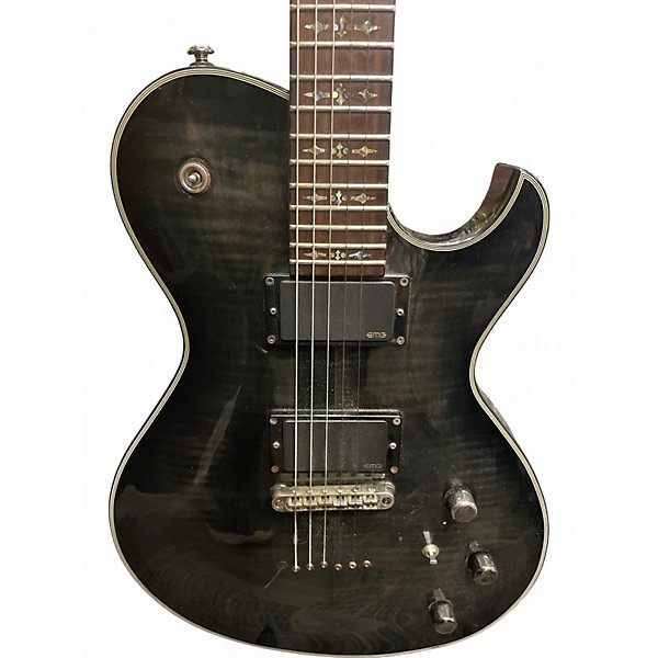 Used Schecter Guitar Research Damien Solo 6 transparent black Solid Body Electric Guitar