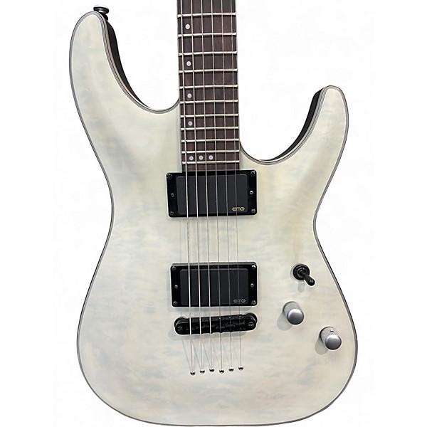 Used Schecter Guitar Research C1 Platinum Trans White Solid Body Electric Guitar