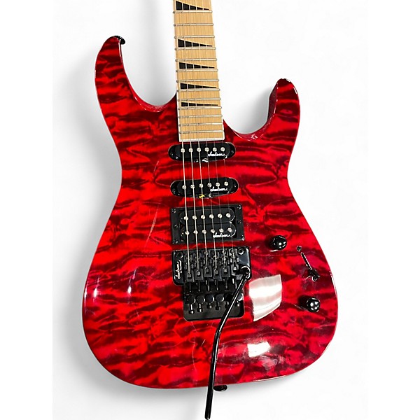 Used Jackson JS34Q Dinky DKAM TRANSPARENT RED Solid Body Electric Guitar