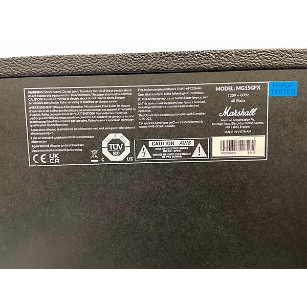 Used Marshall MG15 1X8 15W Guitar Combo Amp