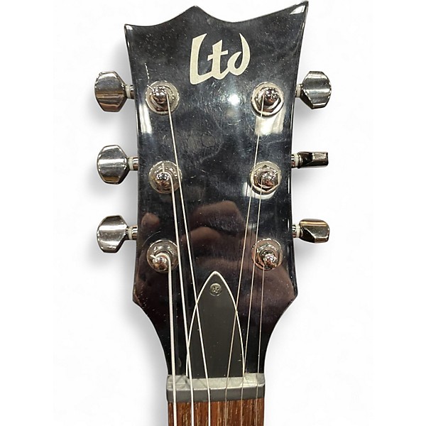 Used ESP LTD EC100QM Trans Black Solid Body Electric Guitar