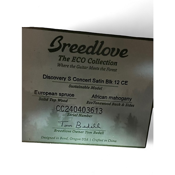 Used Breedlove CONCERT 12CE Satin Black 12 String Acoustic Electric Guitar