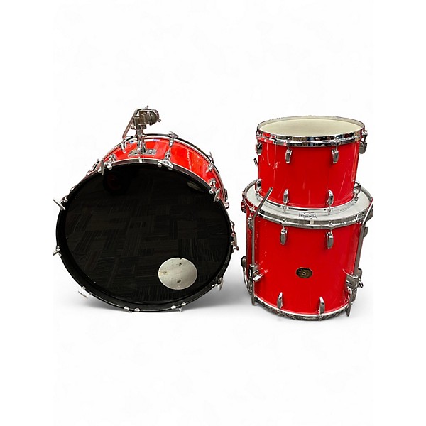 Used Gretsch Drums 3 Piece Broadkaster II RED Drum Kit