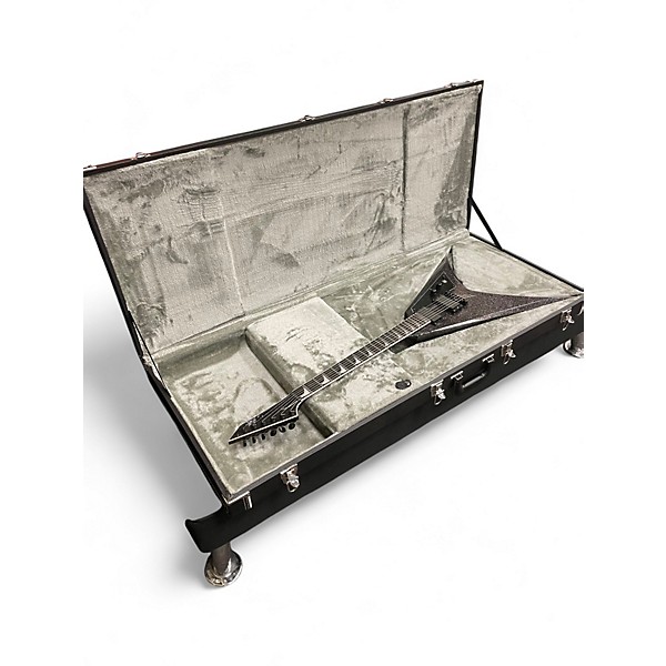 Used ESP LTD Kirk Hammett KH-V Black Sparkle Solid Body Electric Guitar