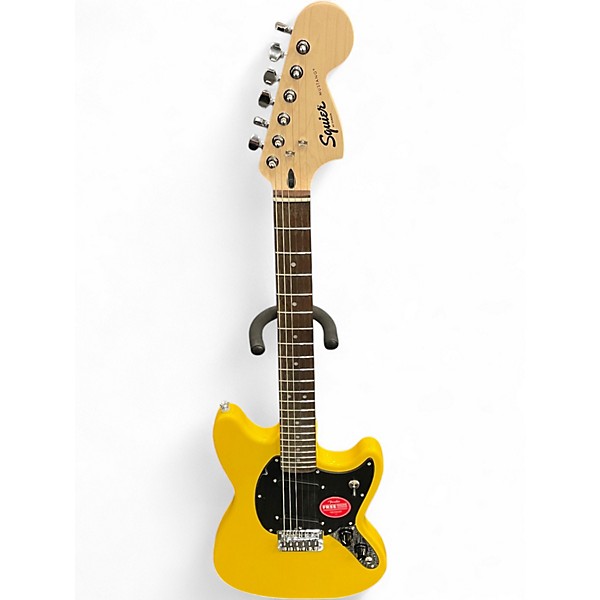 Used Squier Sonic Mustang Yellow Solid Body Electric Guitar