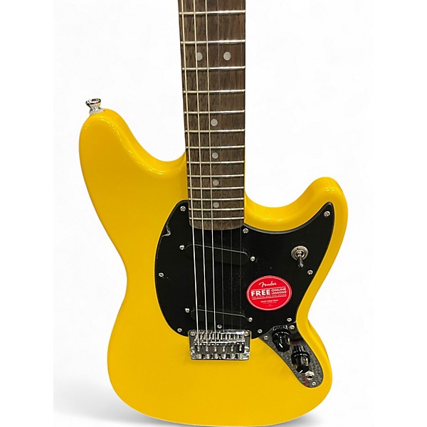Used Squier Sonic Mustang Yellow Solid Body Electric Guitar