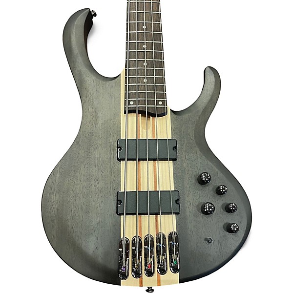 Used Ibanez BTB605 Transparent Gray Flat Electric Bass Guitar